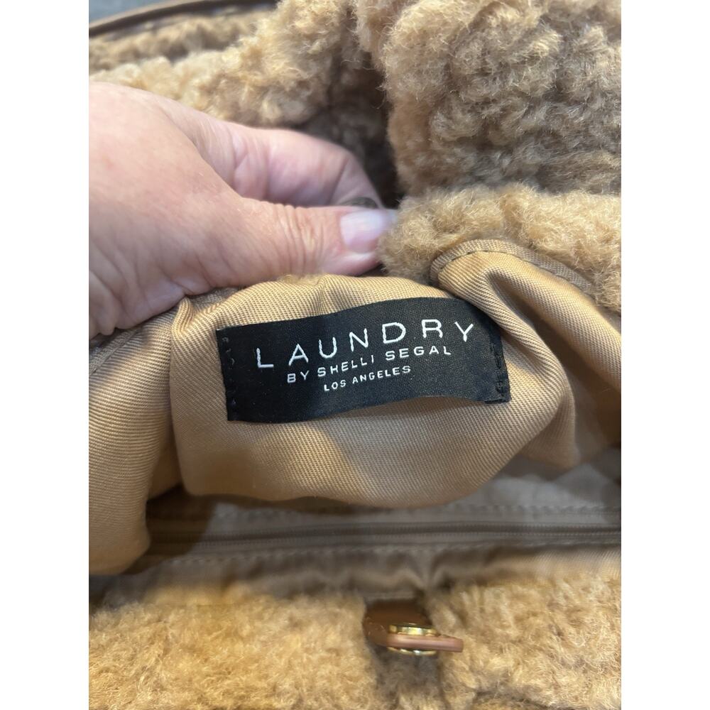 Laundry by Shelli Segal Y2K Los Angeles Small Brown Faux Fur Sherpa Crossbody - Picture 15 of 16
